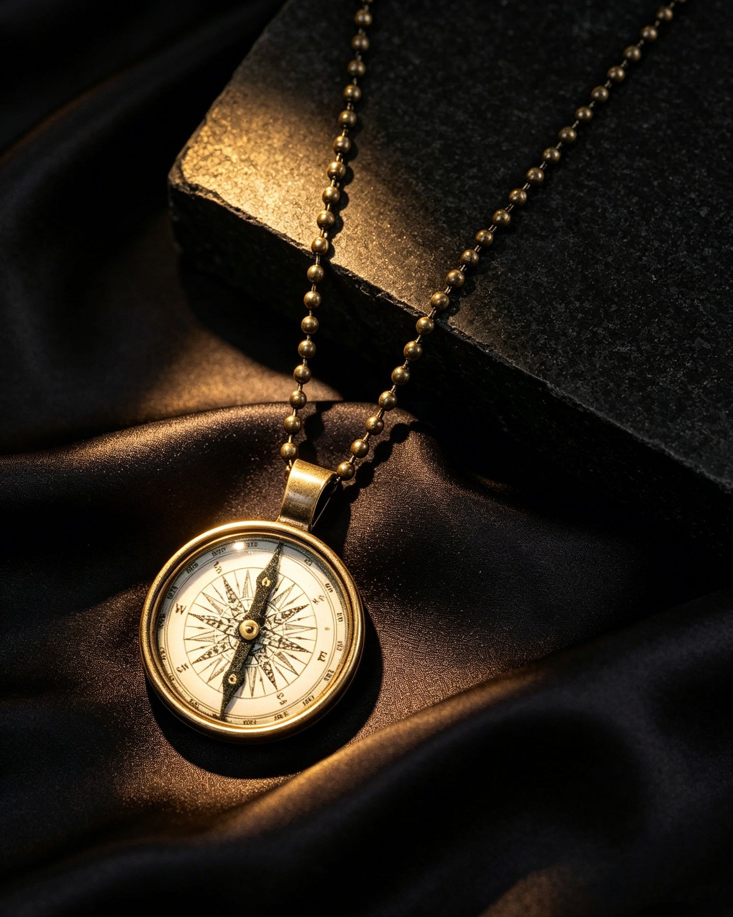 Ancient Compass Time Gem Necklace