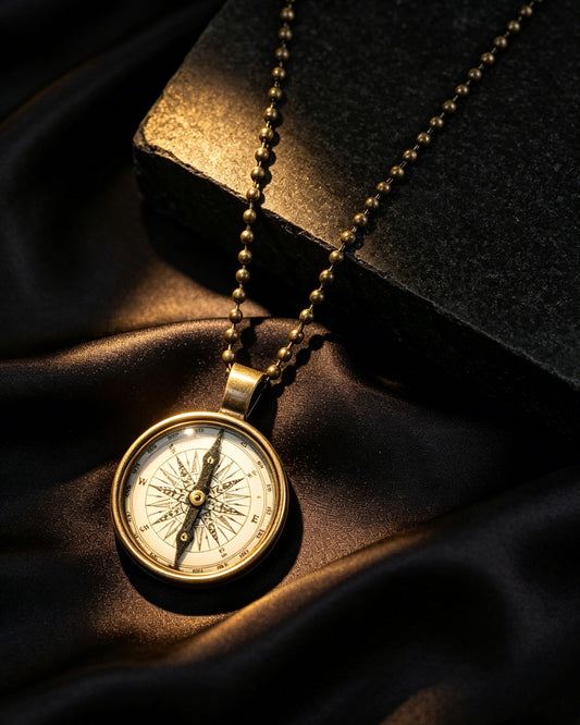 Ancient Compass Time Gem Necklace