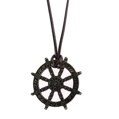 Rudder Pendant Bronze Necklace