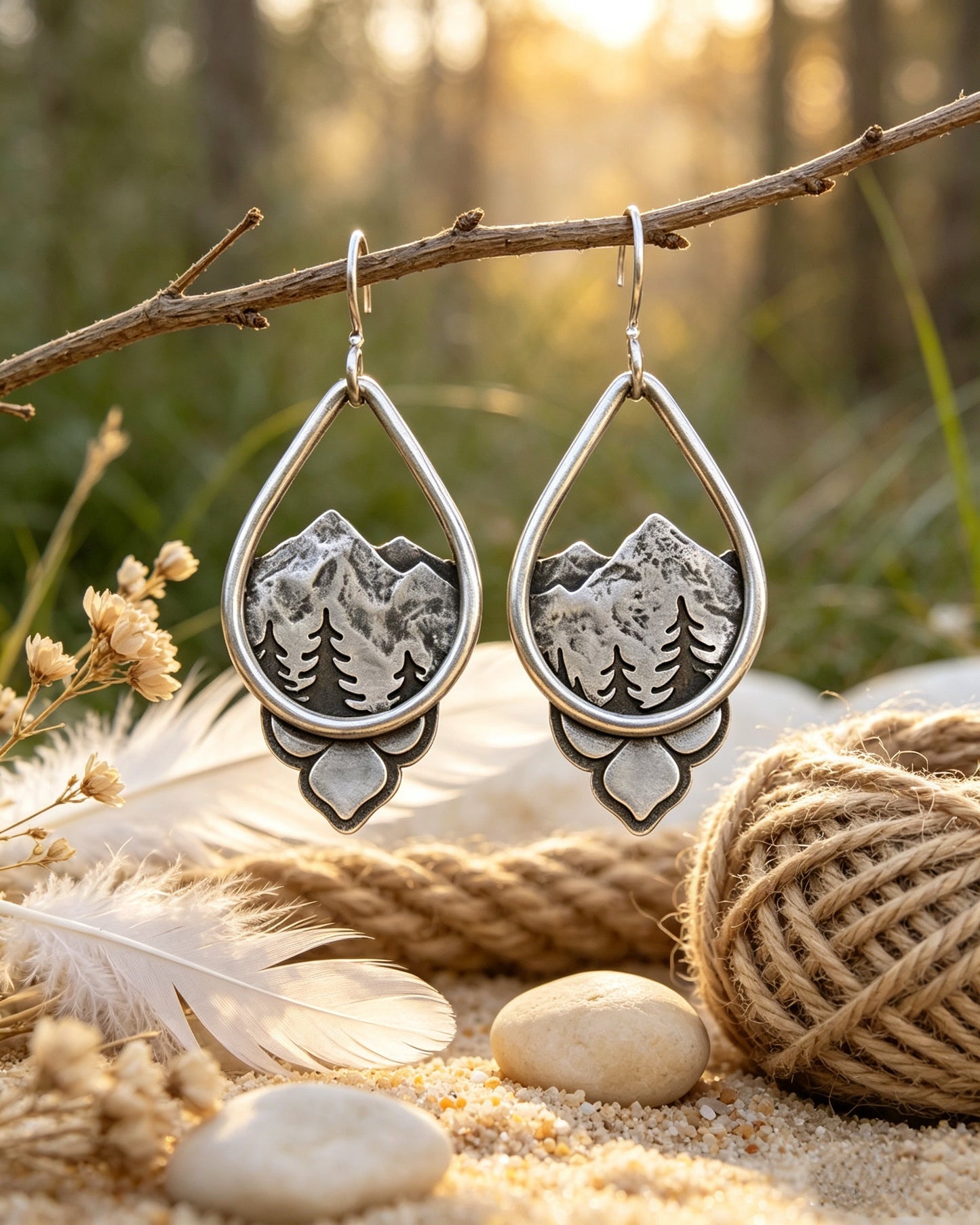 Waterdrop Mountain Forest Earring