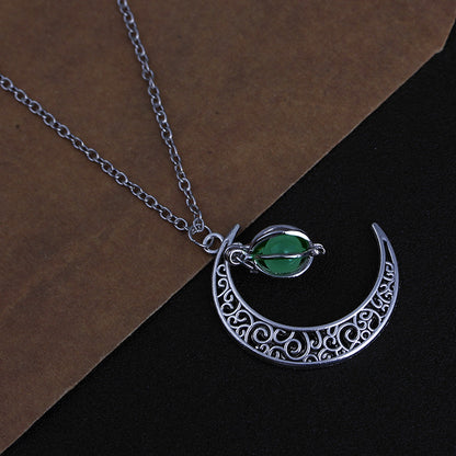 4-color Luminous Pearl Moon Pumpkin Necklace