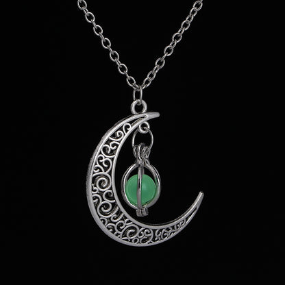 4-color Luminous Pearl Moon Pumpkin Necklace