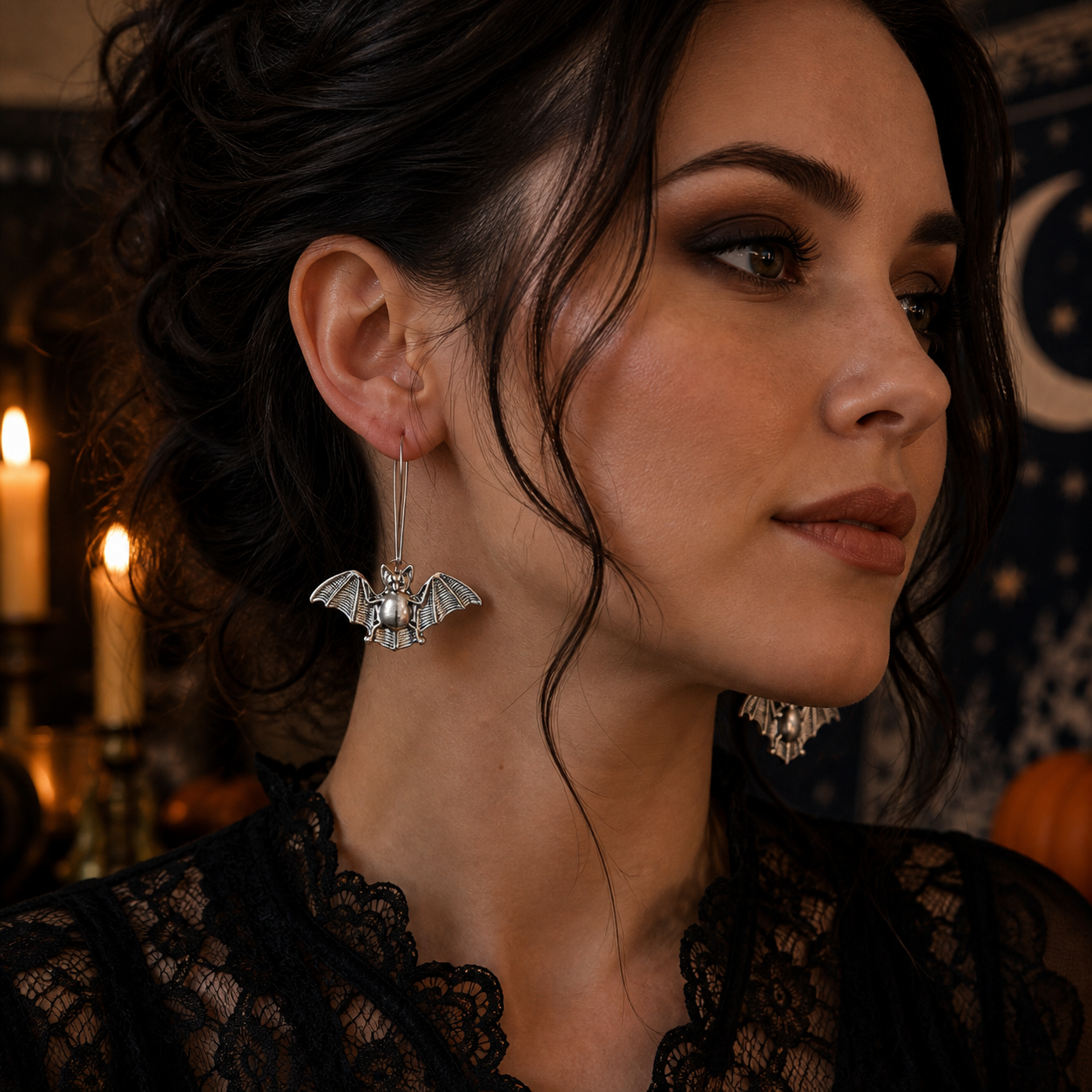 Retro Large Bat-Shaped Earrings