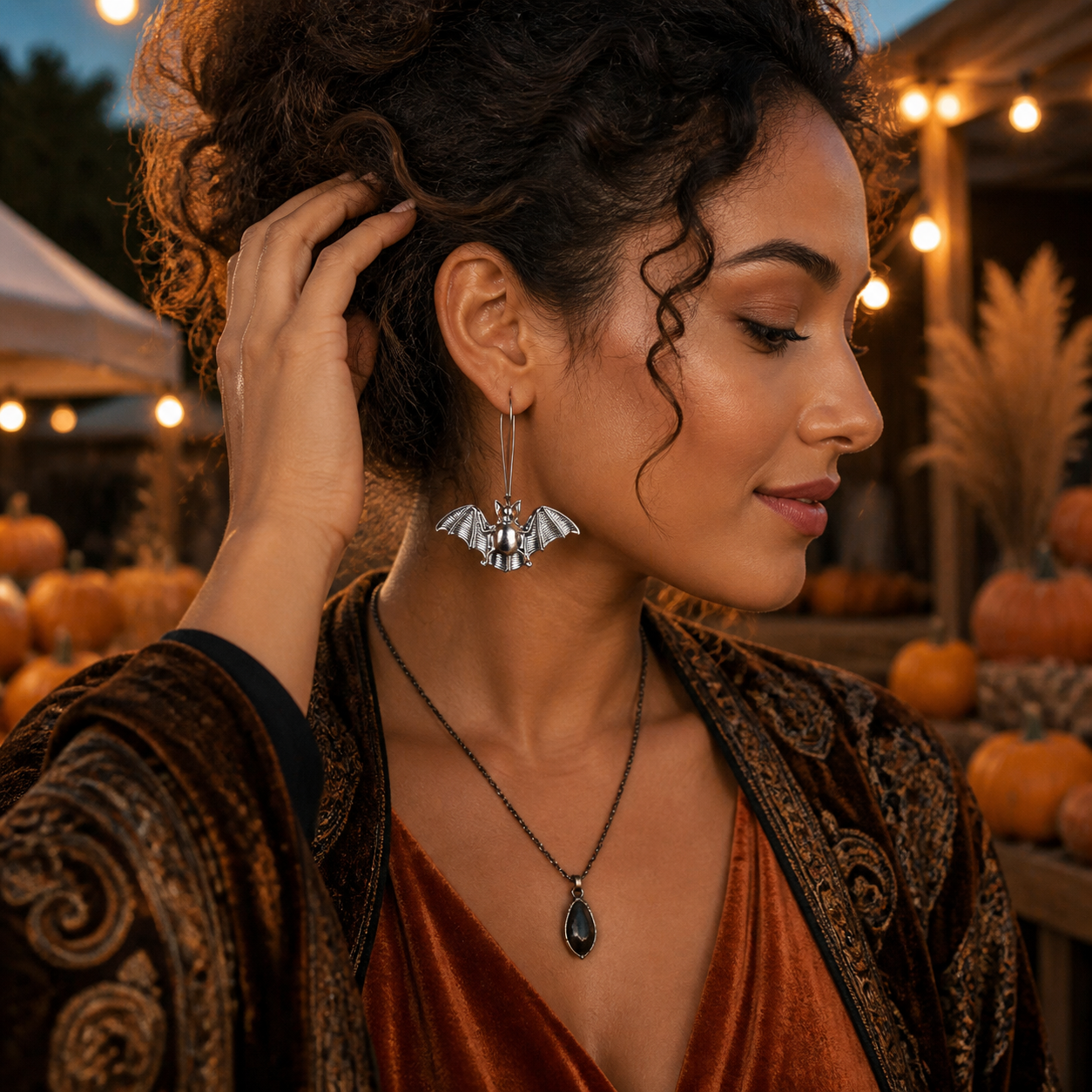 Retro Large Bat-Shaped Earrings