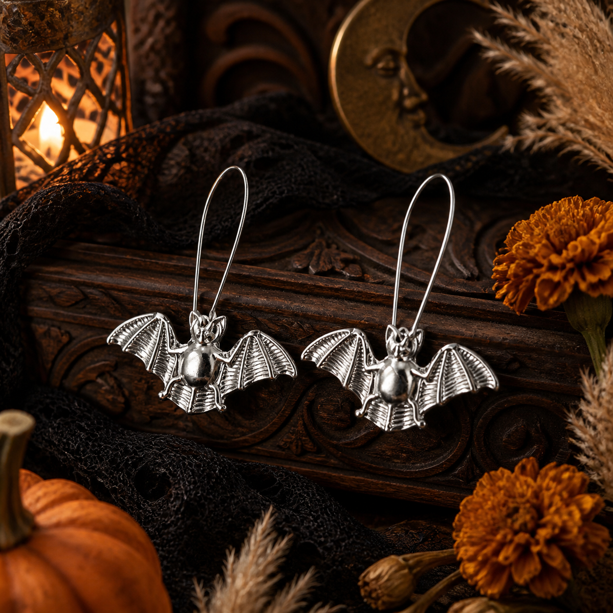 Retro Large Bat-Shaped Earrings