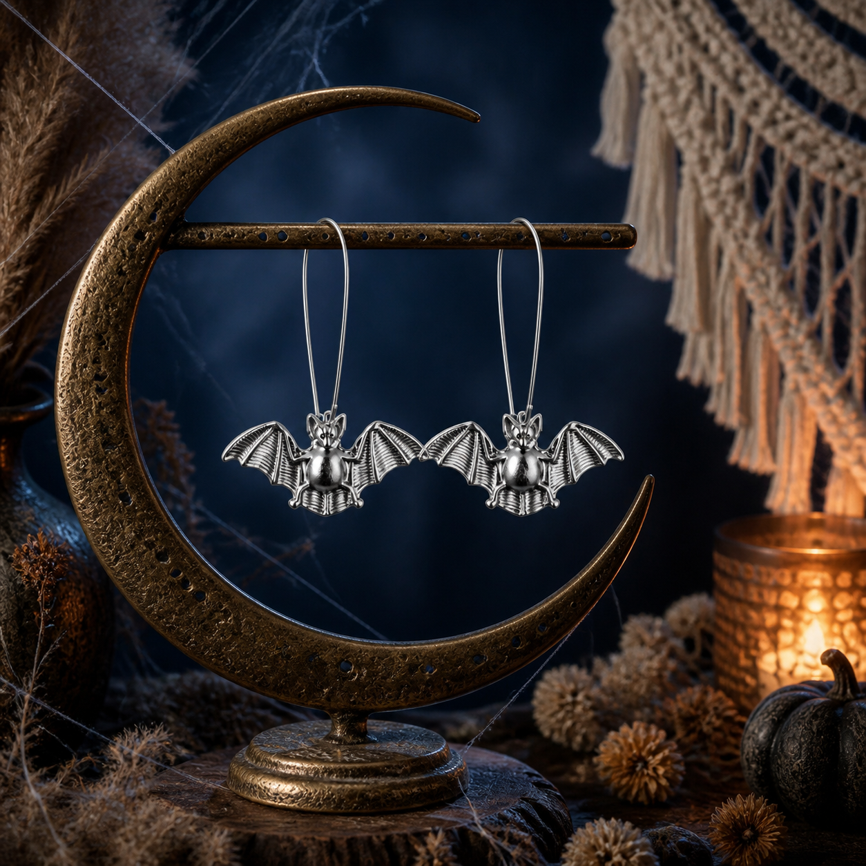 Retro Large Bat-Shaped Earrings