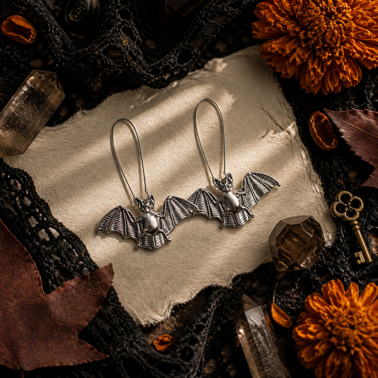 Retro Large Bat-Shaped Earrings