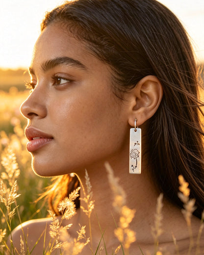 Long-Style Dandelion Earrings