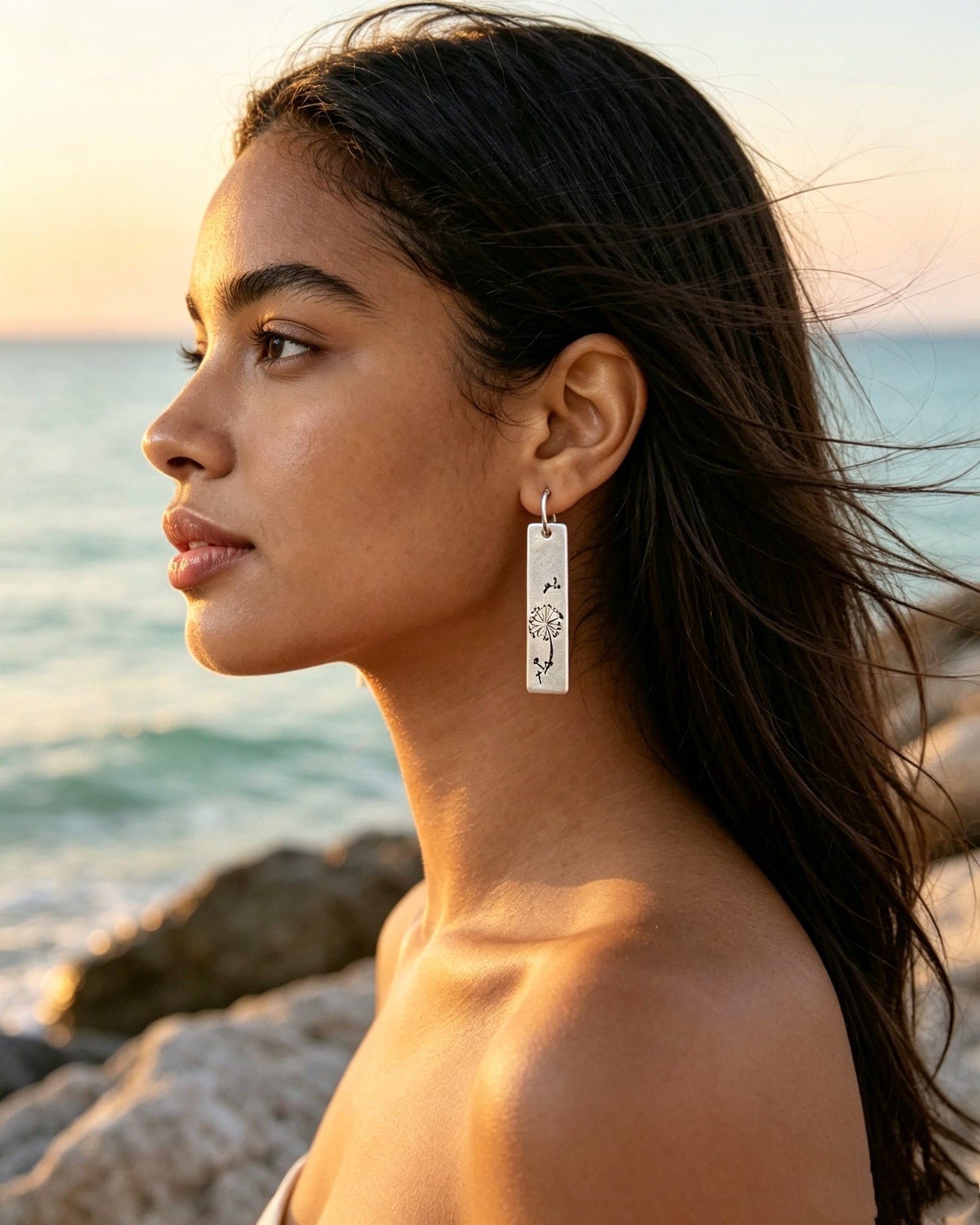 Long-Style Dandelion Earrings
