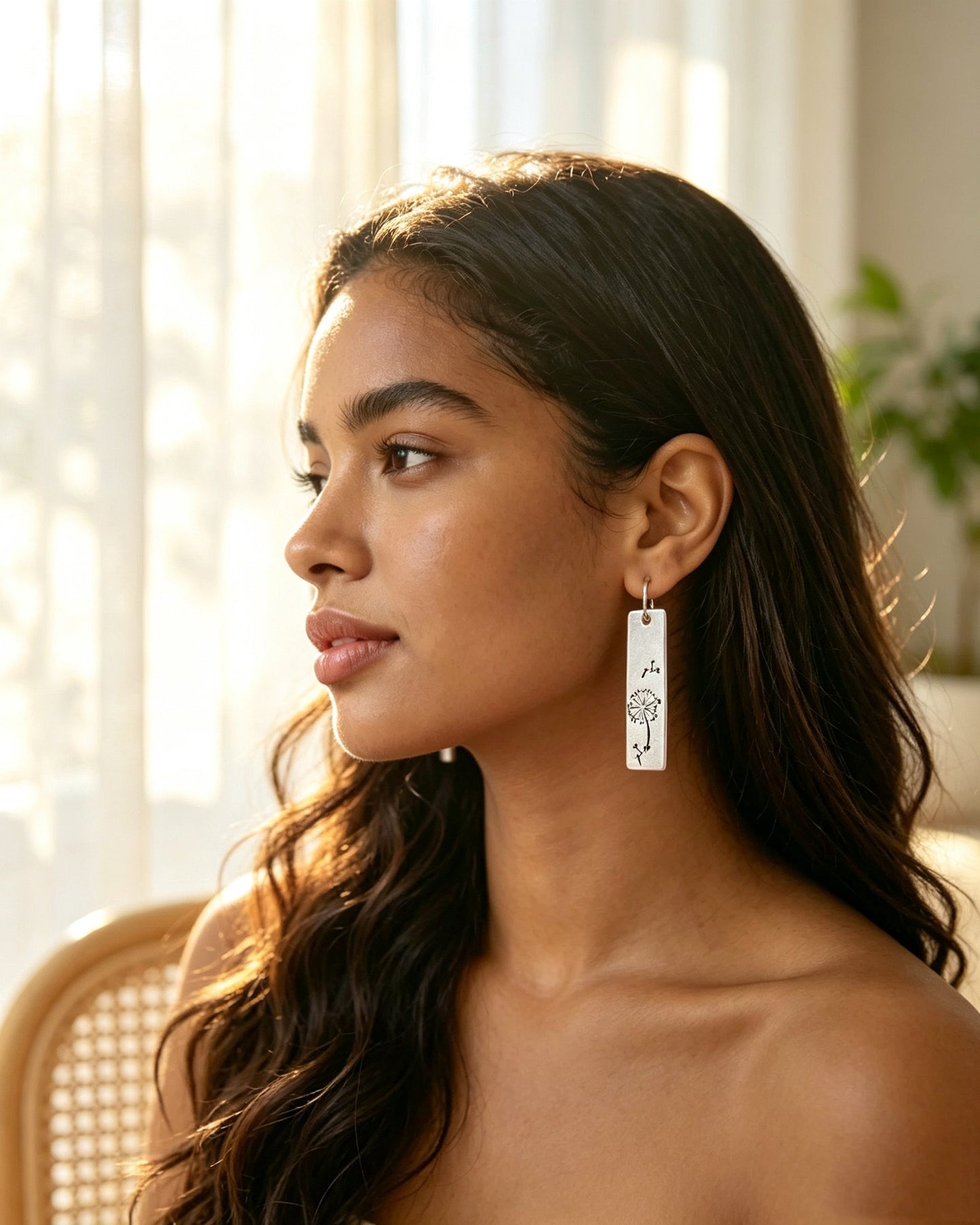 Long-Style Dandelion Earrings
