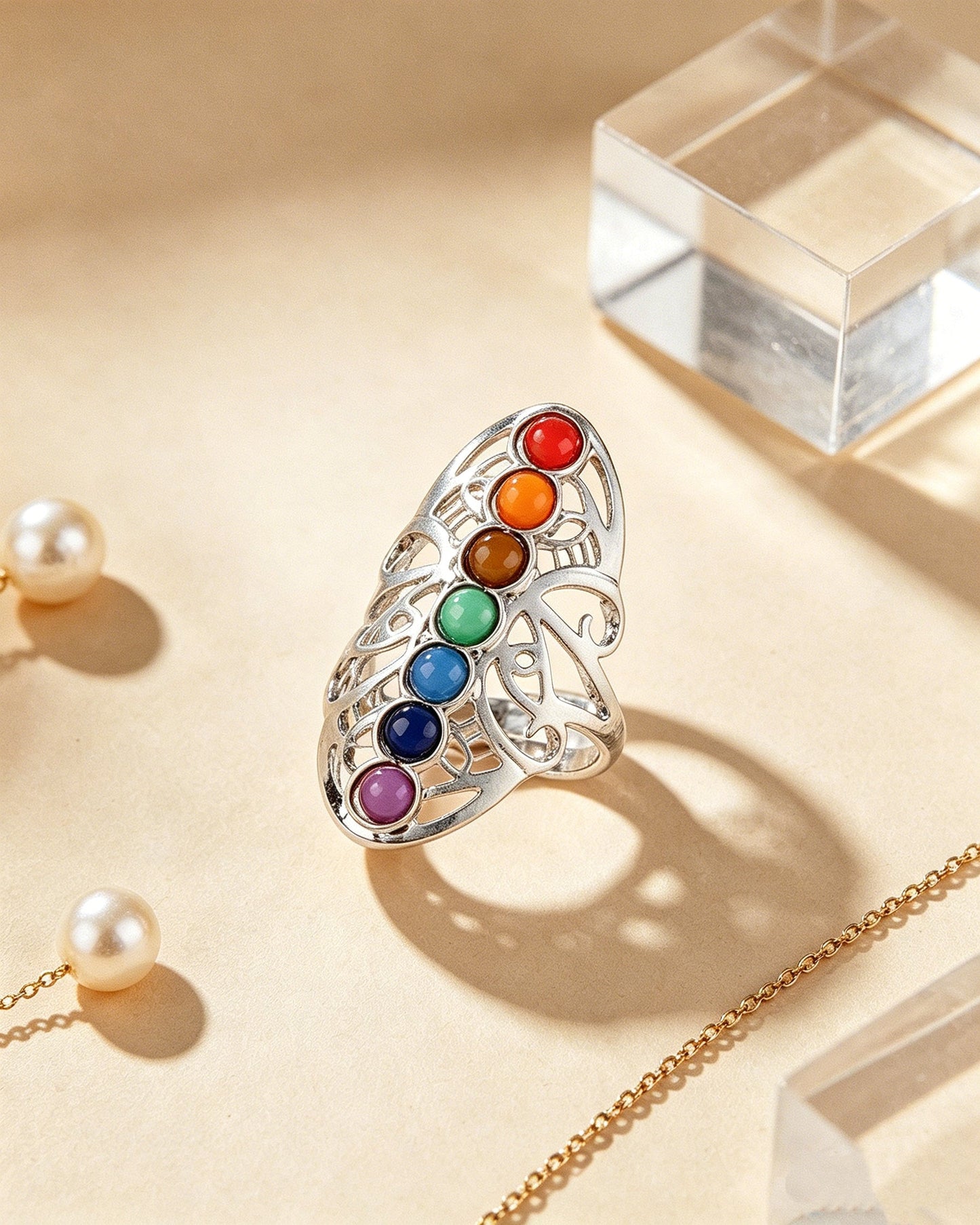 New Colorful Stone Ring