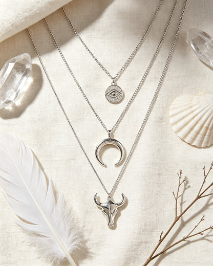 Cow-Head Geometric Multi-Layer Necklace