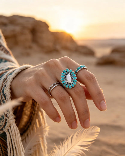 New 925 Silver Turquoise Ring