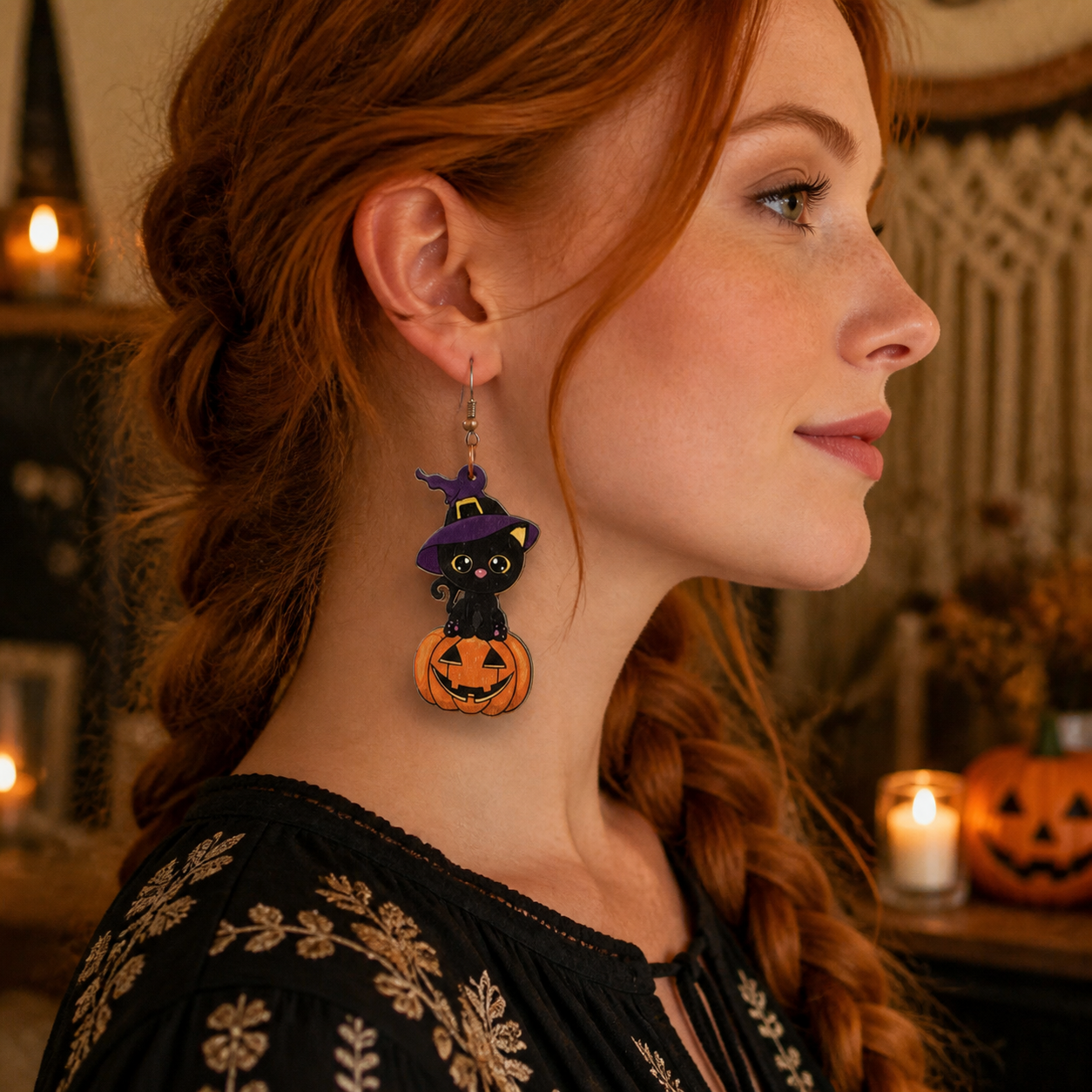 Halloween Spooky Pumpkin Creative Earrings
