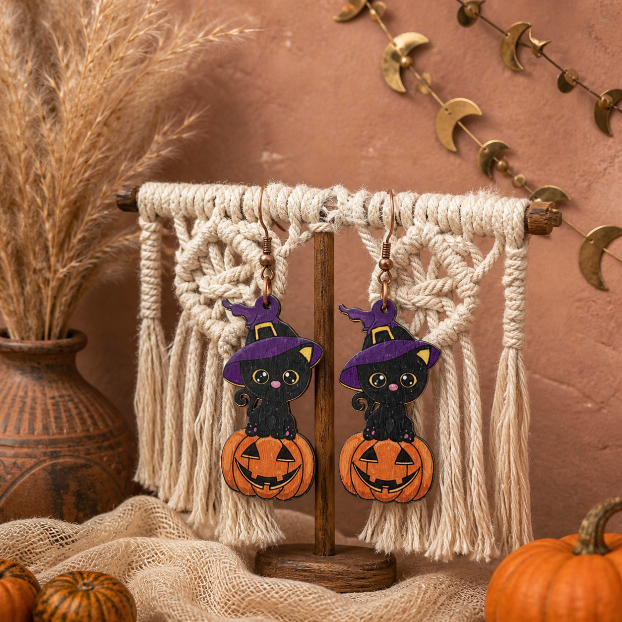 Halloween Spooky Pumpkin Creative Earrings