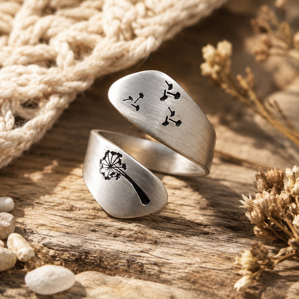 Dandelion Party Open-Back Ring