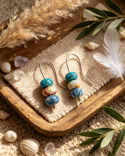 Beaded Snow Pine Earrings