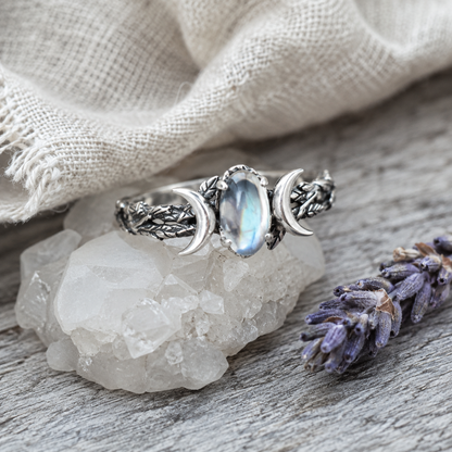 Bohemian Double Crescent Ring