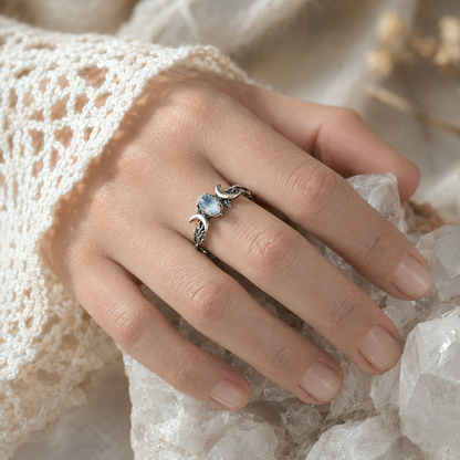 Bohemian Double Crescent Ring