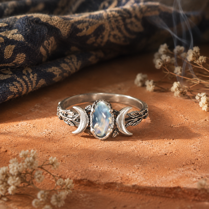 Bohemian Double Crescent Ring