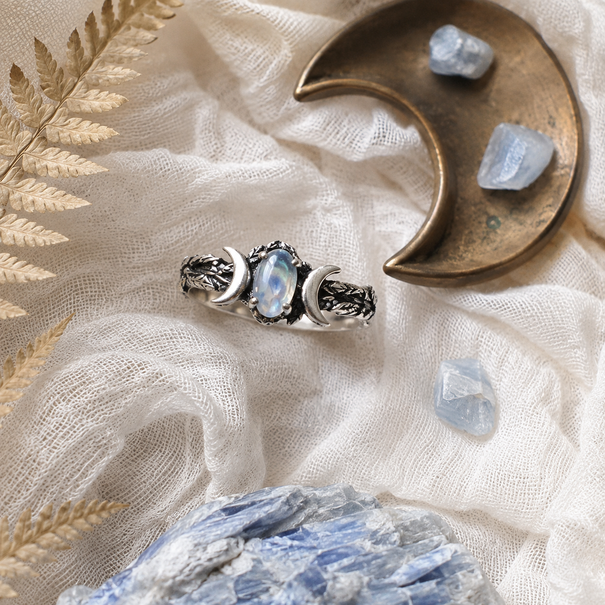Bohemian Double Crescent Ring
