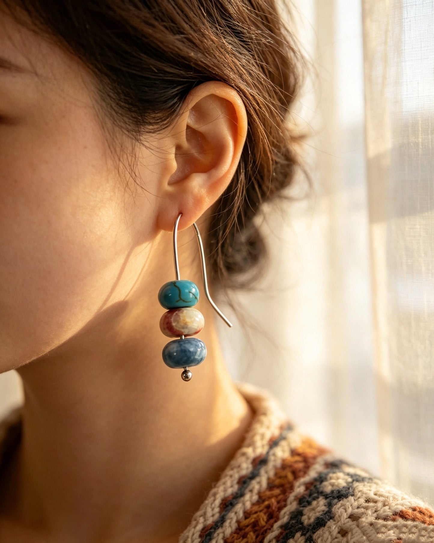 Beaded Snow Pine Earrings