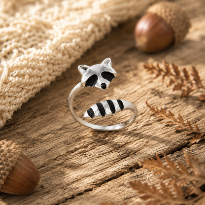 New Raccoon-shaped Open Ring