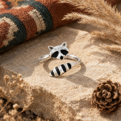 New Raccoon-shaped Open Ring