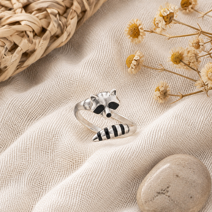New Raccoon-shaped Open Ring