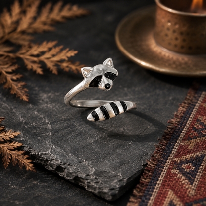 New Raccoon-shaped Open Ring