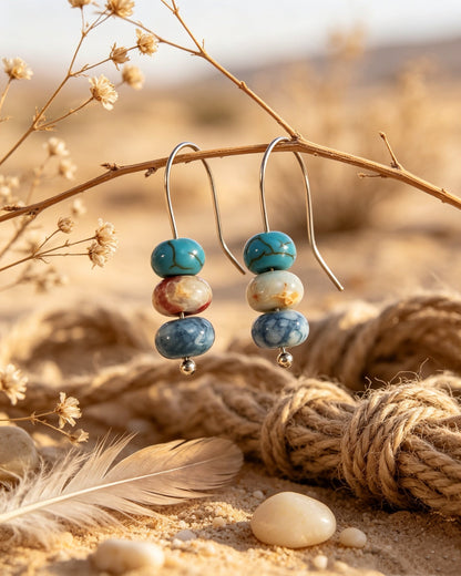 Beaded Snow Pine Earrings