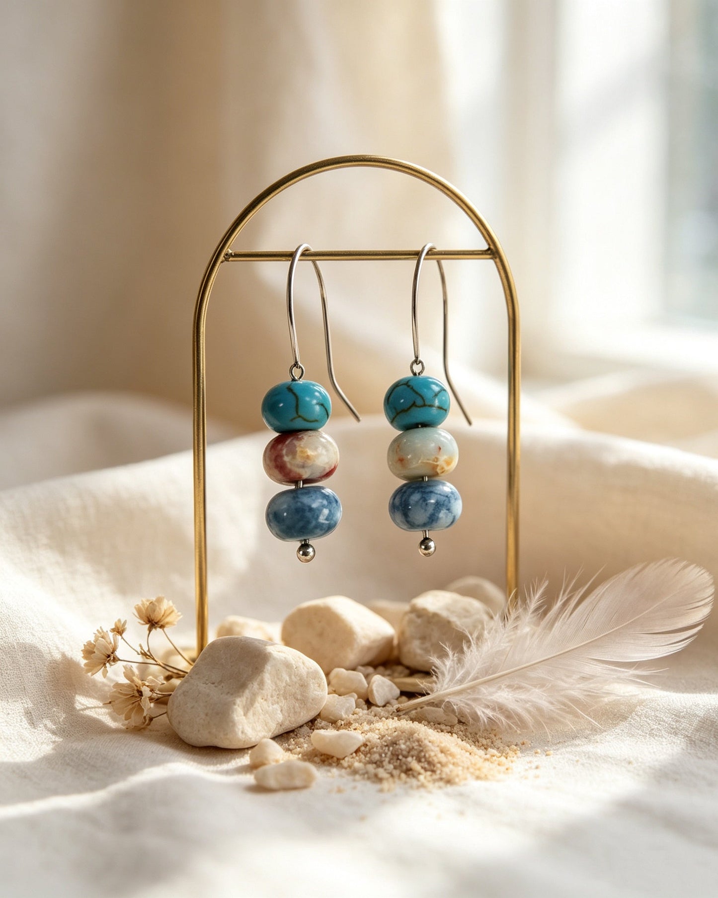 Beaded Snow Pine Earrings