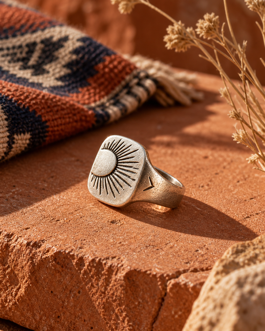 Sunrise Men's Vintage-Style Ring