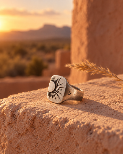 Sunrise Men's Vintage-Style Ring