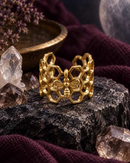 Creative Honeycomb Hexagonal Hollow Ring