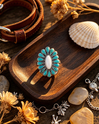 New 925 Silver Turquoise Ring