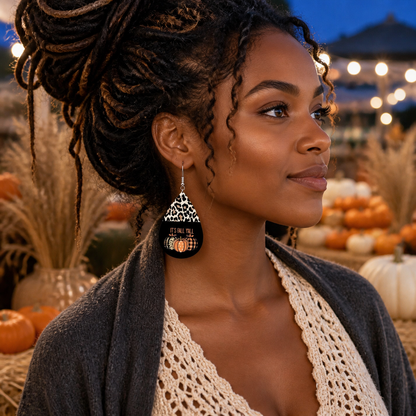 Leopard-patterned Pumpkin Creative Leather Earrings