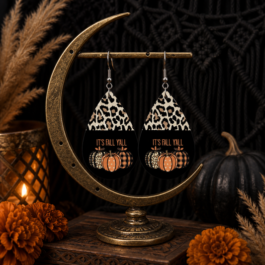 Leopard-patterned Pumpkin Creative Leather Earrings