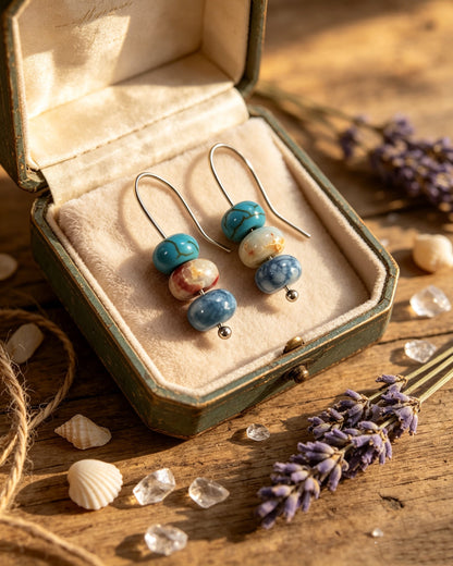 Beaded Snow Pine Earrings