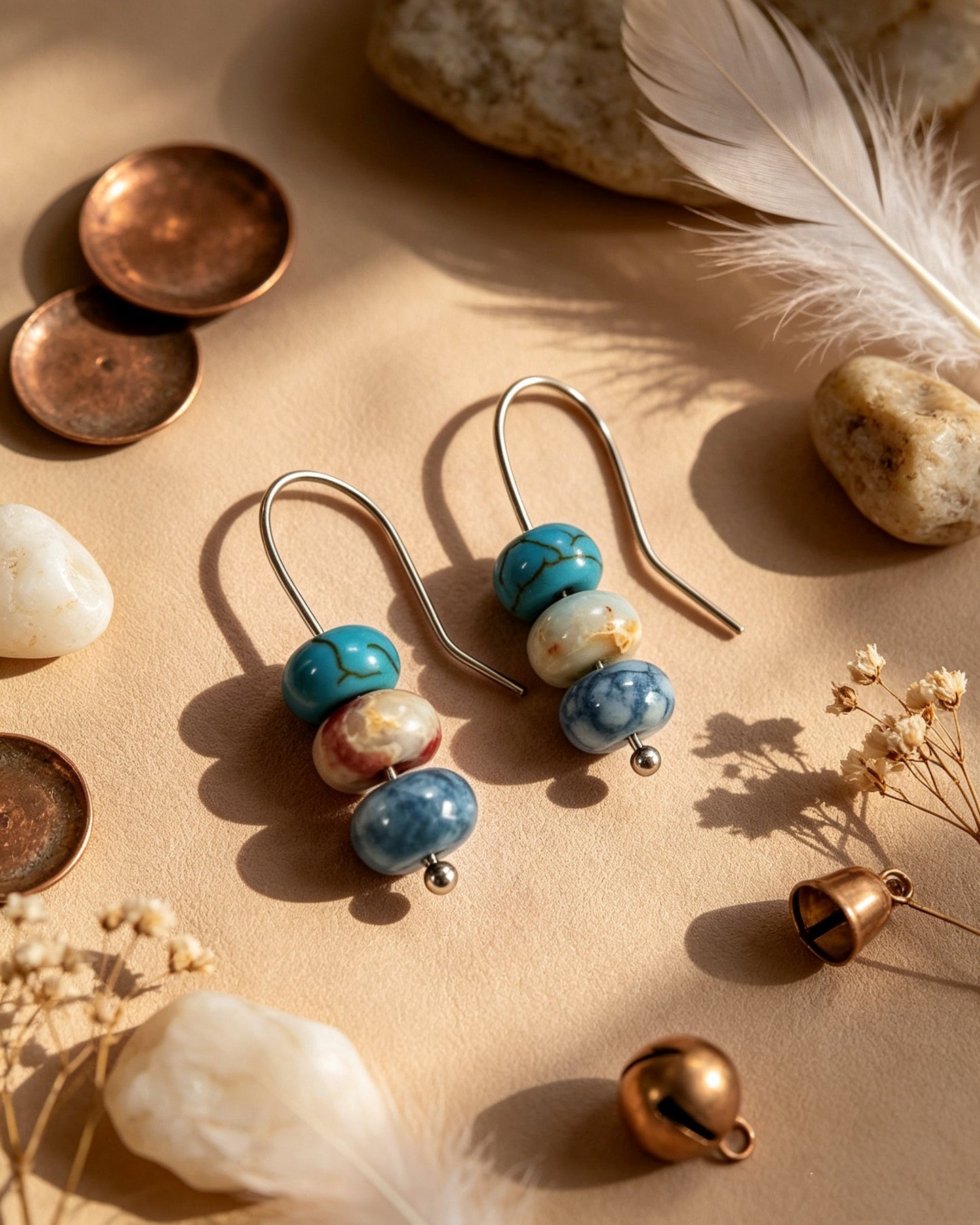 Beaded Snow Pine Earrings