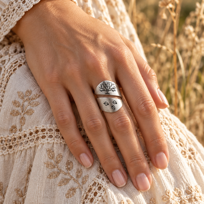 New model life Tree Open-wrapped Ring