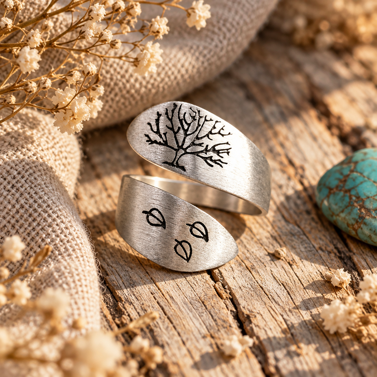 New model life Tree Open-wrapped Ring