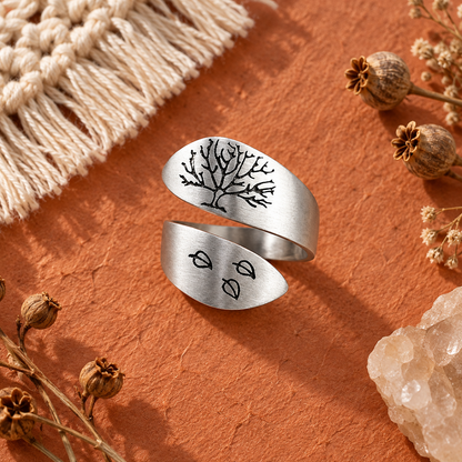New model life Tree Open-wrapped Ring