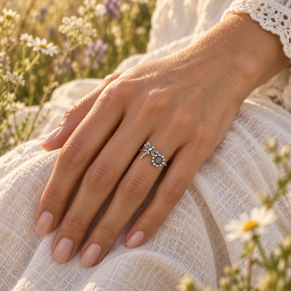Sunflower Little Dragonfly Ring