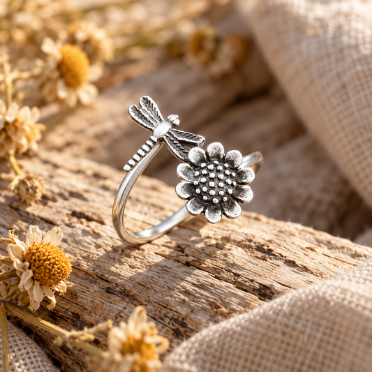 Sunflower Little Dragonfly Ring