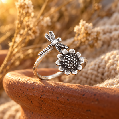 Sunflower Little Dragonfly Ring
