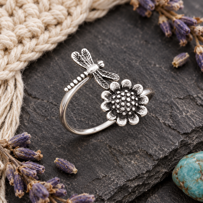 Sunflower Little Dragonfly Ring