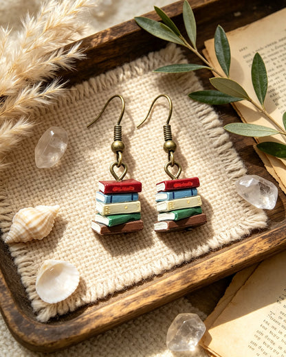 Retro Library Book Earrings