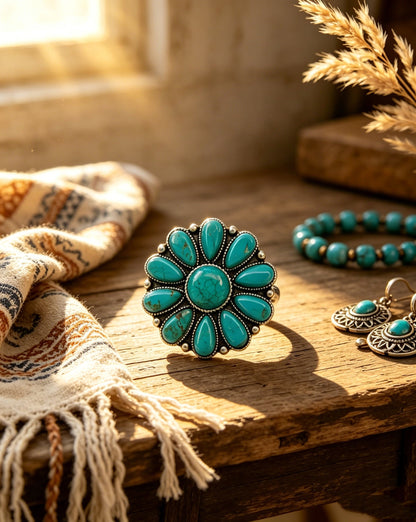 Bohemian Style Turquoise Ring