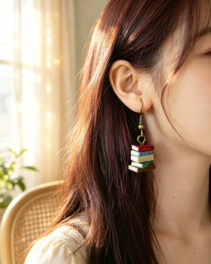 Retro Library Book Earrings